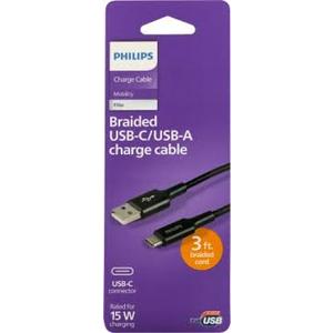 USB C / USB A Charge Cable 3 Ft