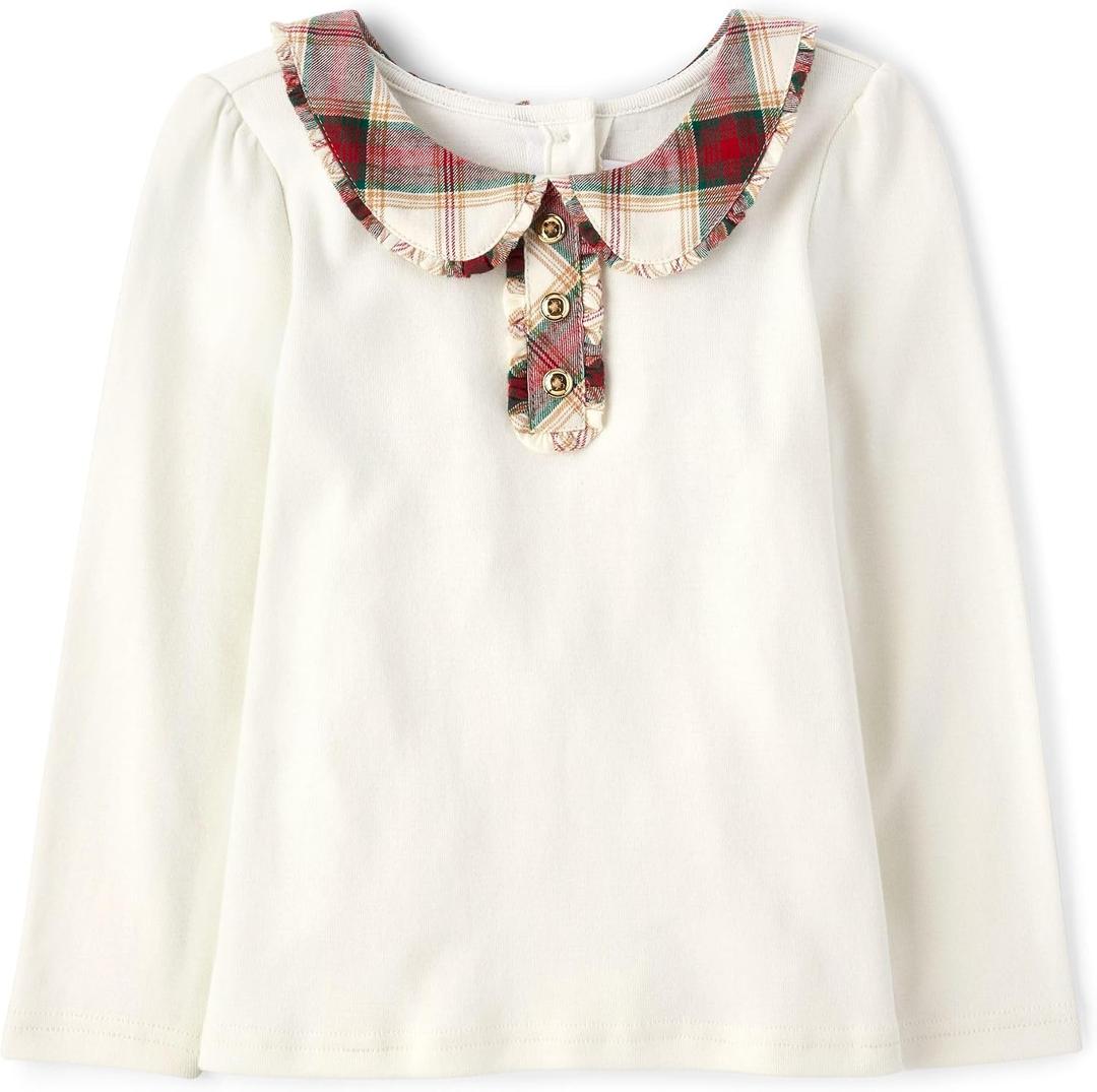 Gymboree Girls' and Toddler Long Sleeve Peter Pan Collar Top