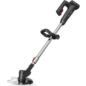 Cordless String Trimmer/Edger 48V. 15 inch Grass Lawn Trimmer with 2.0Ah Li-ion Battery with Edging Wheel, Adjustable Handle and Height