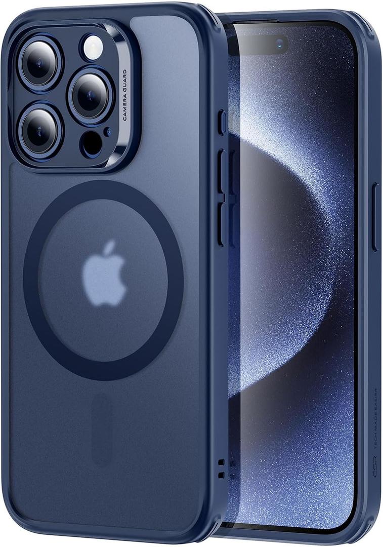 ESR for iPhone 15 Pro Case, Translucent Matte Case, Compatible with MagSafe, Military-Grade Protection, Classic Series, Frosted Blue