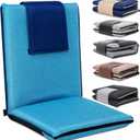 FASTMOMENT Floor Chair with Back Support 14-Position Adjustable Floor Chair Portable Ground Seating for Adults Foldable Meditation Seat with Japanese KOYO Bearings & Washable Linen Cover (Bright Blue)