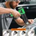 Heat Gun 1800W Fast Heating 122-1202 Heavy Duty Hot Air Gun Variable Temperature Control Overheat Protection 2 Speed Air Flow with 4 Nozzles for Crafts, Shrinking Tubing, Vinyl Wrap (SG-1004)
