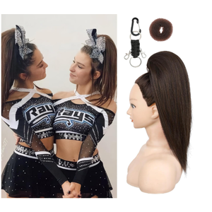 SEIKEA Versatile Drawstring Ponytail Extension, 18" Long Wavy Multi Layered Clip in Ponytail Hair Extensions Stand Up High Fake Pony Tail Soft Natural Synthetic Hairpiece Chocolate Brown