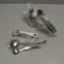 13-piece Measuring Cups and Spoons Set, 18/8 Stainless Steel Heavy Duty Ergonomic Handle with Ring Connector, Silver