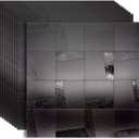 YMMXGE 10-Sheet Peel and Stick Metal Backsplash for Kitchen Self Adhesive Aluminum Mosaic 3D Wall Sticker Panel 11.81"x11.81"x0.12" (10, Brushed Black)