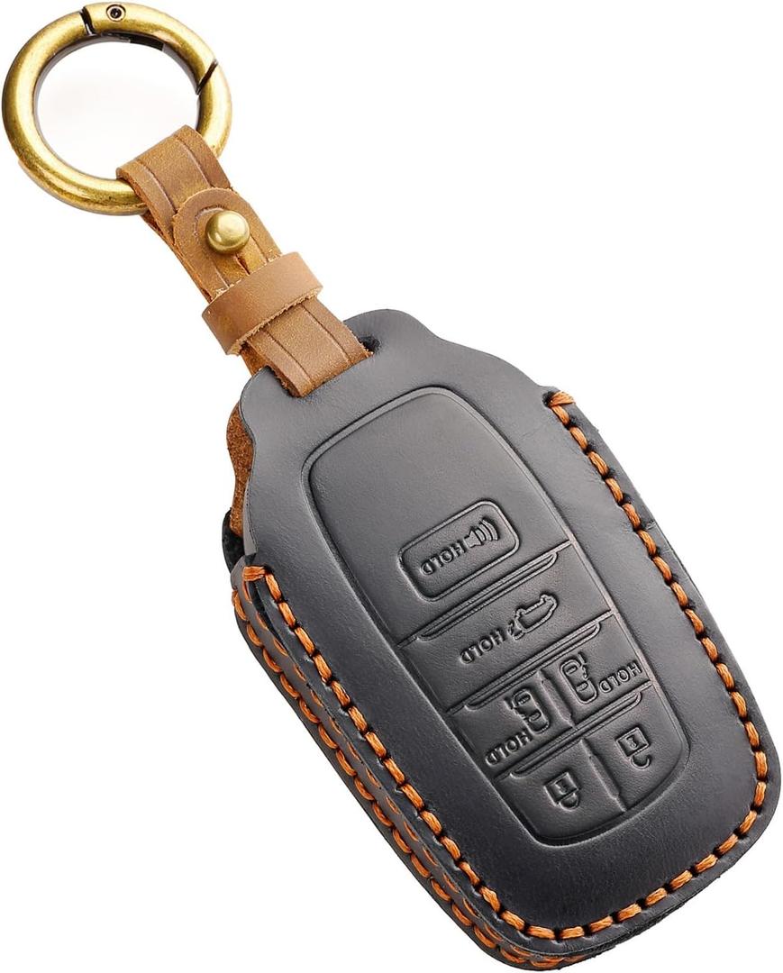 Toyota Sienna Leather Key Fob Cover, Key Fob Shell for Toyota Sienna Minivan 2021-2025 Smart Key Protector Black