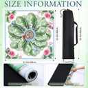 Chinoiserie Mahjong Mat for Table, American Mahjong Mat with Carry Bag, 31.5 x 31.5 Inch, Anti-Slip, Noise-reducing Gaming Table Cover for Poker Board Dominoes Card Games(Bok Choy)