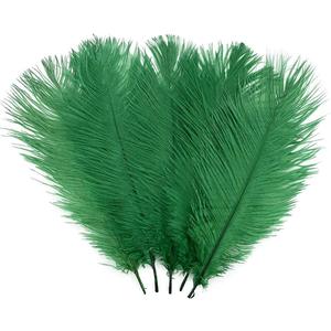 LONDGEN 10PCS Ostrich Feather 12-14 inch(30-35cm) Plumes for Party Wedding Centerpiece Festival Vases Decoration(Dark Green)