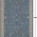 Hazo Haus Boho 7x10 Accent Area Rugs for Living Room - Dusky Blue Rug for Bedroom Under Bed, Dining Room Under Kitchen Table, Washable Soft Non Slip Unique Colorful Indoor Dcor