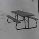 LIFETIME 6‑Foot Folding Picnic Table, Outdoor Portable Bench Seating for 8, UV‑Protected HDPE, Powder‑Coated Steel Frame, Stain‑Resistant, Folds Flat for Storage
