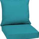 Arden Outdoor Deep Seat Cushion Set, 24 in x 24 in, Weather-Proof, Rain-Proof, Fade Resistant Patio Cushion for Chair, Sofa, and Couch Lake Blue Leala