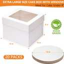 20 Packs Cake Box 10 inch with Cake Board (10 Pcs Box + 10 Pcs Board) Disposable Cake Containers Bakery Take Out Container Cake Carrier for Cookies Pies (10x10x8inch)