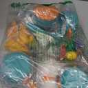 120Pcs Mini Play Kitchen Accessories, Kids Pretend Cooking Playset with Desserts, Cuttable Veggies & BBQ & Storage Basket, Educational Role-Play Gift for Toddlers, Child, Green