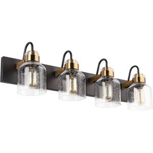 PRESDE Vintage Bathroom Vanity Fixtures Over Mirror Bronze Brushed Black 4-Light vantiy Lighting for Bathroom (Oil Rubbed Bronzewith bubbles)