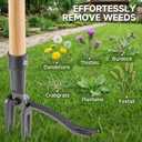 Heavy Duty Stand Up Weed Puller Tool - 46" Long Handle & 4-Claw Steel Head, Easily Remove Weeds Without Bending or Kneeling, Ergonomic Garden Weeding Tool for Seniors, Dandelion Remover