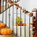 Fall Pumpkin Garland for Mantle Halloween Velvet Pumpkin Garland Autumn Harvest Hanging Decoration for Fireplace Mantel Porch Wall Centerpiece Thanksgiving Party Indoor 6ft(Brown)
