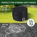 Garden Water Hose Holder Storage Bag PotWater Hose HiderHolds 150 ft Hose ,Bottom With Drain HolesPatio and Indoor-Black