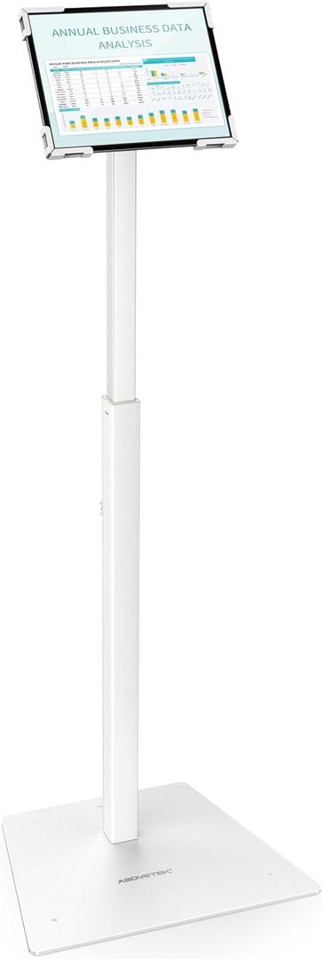 AboveTEK Security iPad Kiosk Floor Stand, Anti-Theft POS Tablet Stands for Retail Business, Height Adjustable Tablet Floor Stand, 360 Swivel Universal Locking Holder Fits 9.7"-13" iPads/iPad Pro/Air