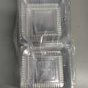 50 Pcs Clear Hinged Plastic Containers with Lids,Square To Go Containers,Disposable Clamshell Takeout Tray for Dessert,Cakes,Cookies,Salads,Pasta,Sandwiches