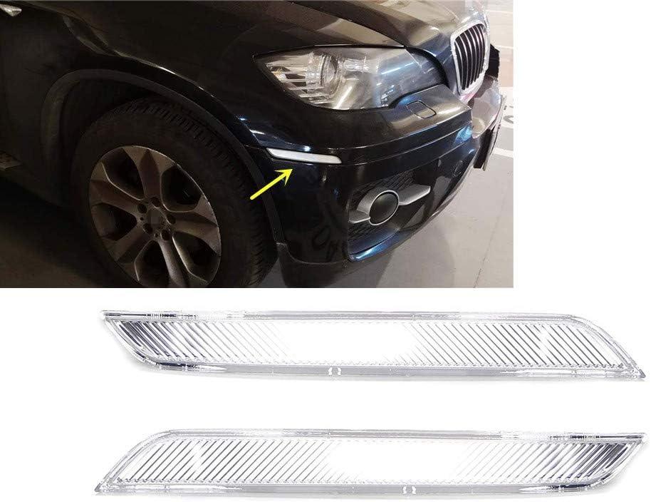 Clear Lens Front Bumper Side Marker Replacement Reflector Lamps Compatible With 2008-2014 BMW E71 X6, 2010-2013 BMW E70 X5M, Replace OEM Amber Sidemarker Lamps