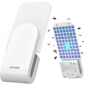 Fly Trap Indoor, Fruit Fly Traps for Indoors, Plug-in Flying Insect Trap for Mosquito, Gnats, Moths, Flies for House (1 Device + 5 Glue Cards), White