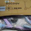 BELEEV V5 Plus Scooters for Kids Ages 6+, Teens with Light-Up Wheels & Deck, 2 Wheel Folding Lightweight Sport Scooter with 4 Adjustable Height, 8-inch Big Wheels, Carry Strap (Blue Purple)