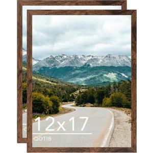 12x17 Picture Frame Deep Brown for Wall Hanging, Wood 12 x 17 Frame Photo Frame for Wall Horizontally or Vertically, Deep Brown, 2 Pack