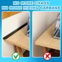 Fullhawl 1 Pcs Black Desk to Wall Gap Filler PVC Plastic Office Desk Attachment Long and Wide Gap Filler Eliminates Wall Gaps Easy Installation and Fits Most Desks, 48inches