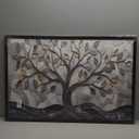 Large Grey and Gold Tree Framed Wall Art Tree of Life Canvas Wall Decor Abstract Pictures Print Painting Artwork Modern Home Decorations for Living Room Bedroom Office 36 x 24 inch