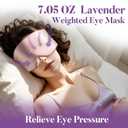 Lavender Heated Eye Mask, Weighted Sleep Mask for Dry Eyes & Blepharitis, Microwave Warm Compress to Remove Styes, Adjustable Satin Eye Pillow-Pink