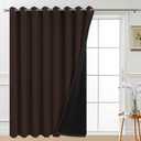 Yakamok 100% Blackout Patio Door Curtain Panels - Extra Wide, Sliding Glass Door Curtain Grommet Drapes, Thermal Curtain for Sliding Glass Door, Chocolate Brown, W100 x L84, 1 Panel