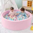 SHJADE 47.2"x 13.8" Foam Ball Pit, Large Ball Pits for Toddlers, Soft Round Playpen Ball Pool for Kids, Ideal Gift for Child Indoor and Outdoor Game, Pink(Balls not Included)