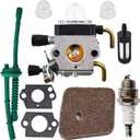 labwork FS55R FS45 FS38 Carburetor Kit Replacement for Stihl HS45 FS55 KM55R FS46 FS55RC FS 55R HS 45 FS 38 FS 45 FC55 FS45C HL45 FS46C KM55 FS55C FS55T FS45L String Trimmer Weed Eater and Cutters