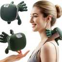 Electric Portable Neck Massager with Heat for Pain Relief deep Tissue,Shoulder & Back Massager,masajeador de espalda y Cuello shiatsu Neck and Back Massager (Green)