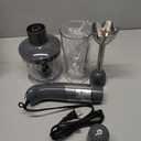 Mueller Multistick 5-in-1 Immersion Blender Handheld,12 Speed Hand Mixer-Turbo Boost,Heaviest Duty Copper Motor,Titanium reinforced Blades Hand Blender,Milk Frother Wand,Whisk,Beaker,Chopper,Grey (Gray)