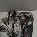 Pink Queen Women's Long Sleeve Flowy Maxi Swimsuit Tie Front Robe Cover Up (Large, Dark Green-tropical Print)