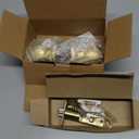 Brushed Gold Ball Design Door Knob with Keys and Lock, Keyed Entry Round Shaped Doorknob for Front/Entrance Doors, Satin Brass Finish (1 Pack)