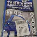 Tarp 10x12 Feet, 7 Mil Thick Waterproof Poly Tarps Cover UV Resistant, Rip & Tear Proof with Metal Grommets Every 20 Inche (Blue/Silver)