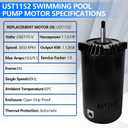 UST1152 Pool Pump Motor and Seal Replacement Kit Pool Pump Motor 1.5 HP Up-Rated C Face 56J Frame Compatible with Hayward Super Max-Flow Northstar Jacuzzi Magnum Pumps