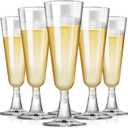 SUREHOME Plastic Champagne Flutes Plastic Champagne Glasses Disposable Mimosa Glasses Bulk 100 Pack Clear Wedding Toasting Cups Unbreakable Crystal Stemware for Bar Baby Shower Birthday Party Supplies