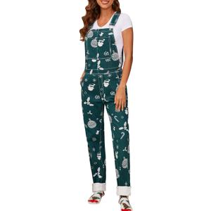 Mens Overalls Christmas Bib Coveralls Women Halloween Jumpsuit Stocking Stuffers for Adults (Small, Green)