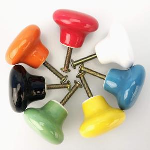 Mallofusa 32 mm Cabinet Ceramic Round Pull Knobs for Drawer Dresser Kitchen Wardrobe Handles 7 Colors