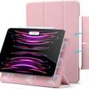ESR for iPad Pro 12.9 6th/5th/4th Gen, iPad Air 13 Inch Case M3/M2 (2025/2024), Powerful Magnetic Attachment, Slim Trifold Stand Case, Supports Pencil Pro & Pencil (USB-C), Rebound Series, Pink