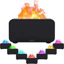 Essential Oil Diffuser, 7 Colour Lights Flame Aromatherapy Diffuser, Oil Diffuser, Air Humidifier, Aroma Diffusers for Home, Bedroom, Office, Yoga, Timer & Waterless Auto Off 120ml