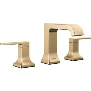 Delta Velum Brushed Gold Bathroom Faucet 3 Hole, 8 Inch Widespread Bathroom Sink Faucet for Vanity, Metal Push-Pop Drain Assembly, Champagne Bronze 3539LF-CZMPU