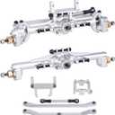 AMK Extended 20mm TRX4M Portal Axle,109.6g Aluminum CNC TRX4M Axle, TRX4M Portal Axles with Two Servo Mount Options, for 1/18 RC CrawlerCar TRX4M Axle Upgrade Parts (Silver)