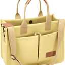 Tote Bag for Women With Compartments,Large Canvas Tote Women's Purse Crossbody Bags Work Laptop Book Bag Satchels Handbags