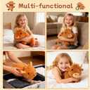 TICHA 22- Cow Christmas Highland Cow Stuffed Animal Plush Toy, Soft Fluffy Scottish Cattle Plush Pillow, Realistic Highland Cow Decor, Home Decor, Couch Pillow (Lying Pose)