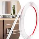 0.25in  20Ft Peel and Stick Wall Molding Trim - Flexible Self Adhesive Molding Trim for Walls, Edges, Borders, Window Frames, Backsplash Tiles - White (Paintable) Waterproof Trim (1/4in-20Ft)