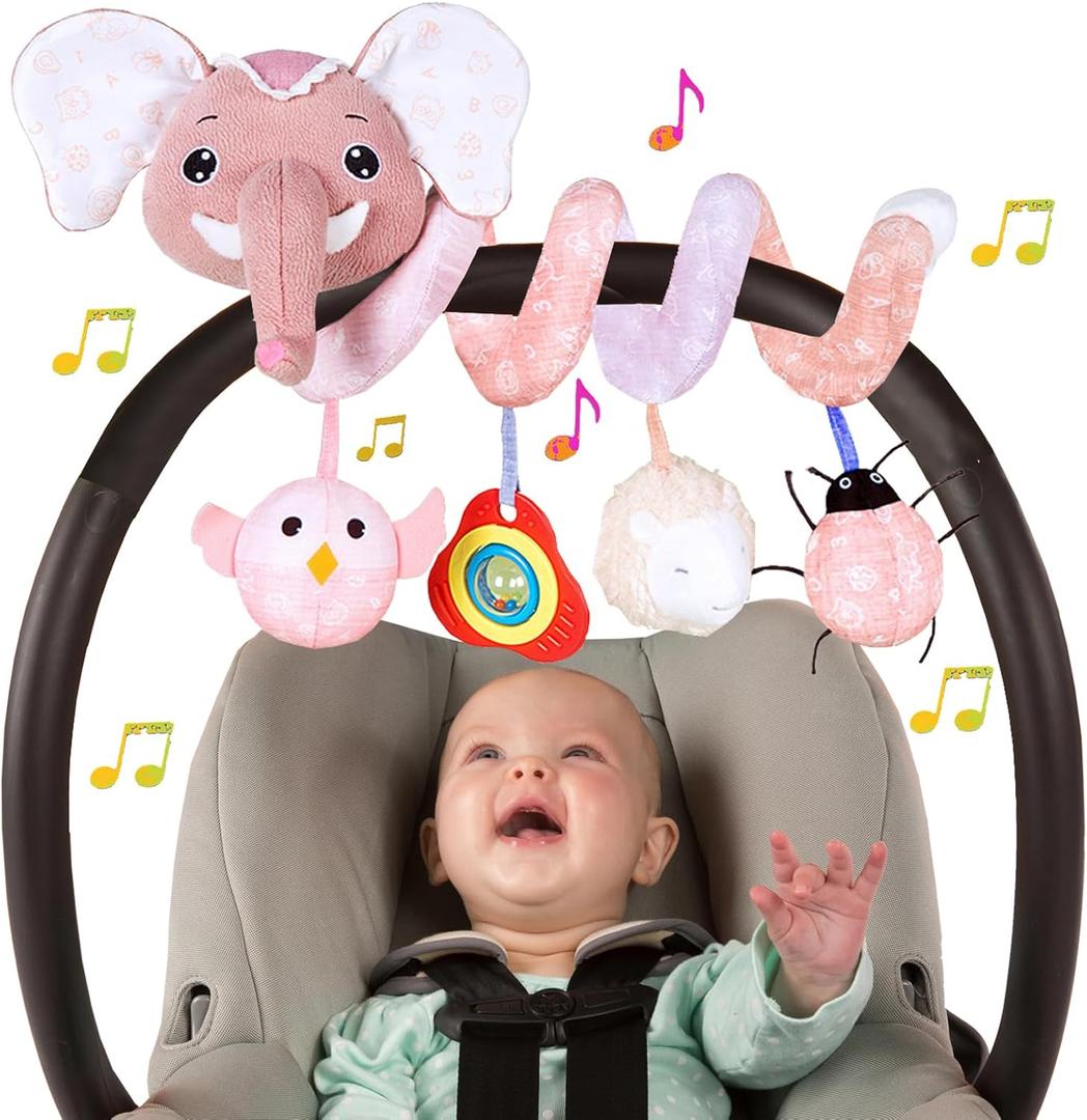 Musical Owl Rattle Sheep Pink Elephant Car Seat Toys for Babies 0-6 Months, Hanging Stroller Toys for Baby Girls 3-6 Month, Newborn Girl Infants Baby Birthday Gift Toy 0-12 Months Musical Owl Rattle Sheep Pink Elephant Car Seat Toys for Babies 0-6 Months, Hanging Stroller Toys for Baby Girls 3-6 Month, Newborn Girl Infants Baby Birthday Gift Toy 0-12 Months